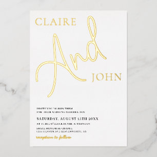 And Script Wedding Invitation