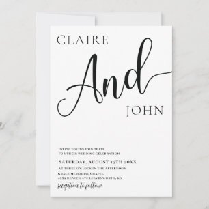 And Script Wedding Invitation