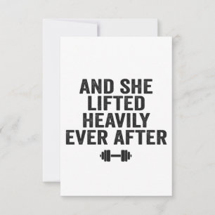 And She Lifted Heavily Ever After Funny Fitness Thank You Card