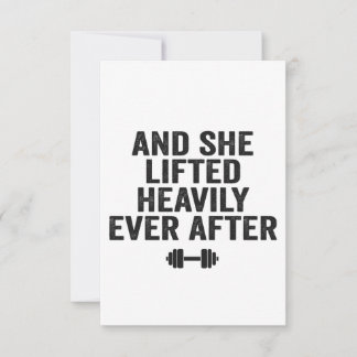 And She Lifted Heavily Ever After Funny Fitness Thank You Card