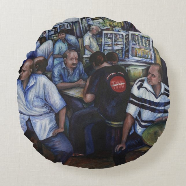 And…She Married the Mailman, Singapore Round Cushion (Front)