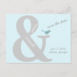 "And" Sign Save the Date Postcard