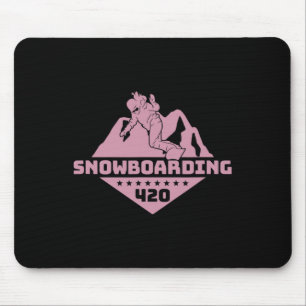 And Snowboarding Mountains Snowboard Snowboarder W Mouse Mat