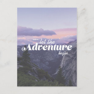 and so... let the adventure begin postcard