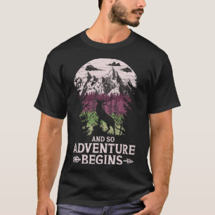 And So The Adventure Begins Camping Deer Vintage T-Shirt