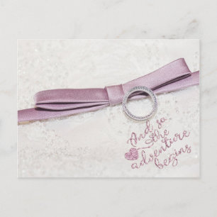 And so the Adventure begins- Engagement Wedding Announcement Postcard