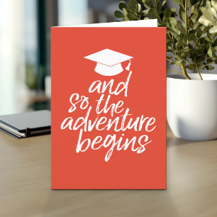 And So The Adventure Begins - Graduation Cap Card