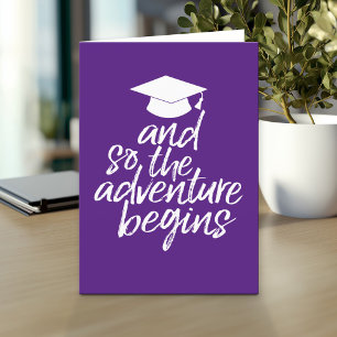 And So The Adventure Begins - Graduation Purple Card