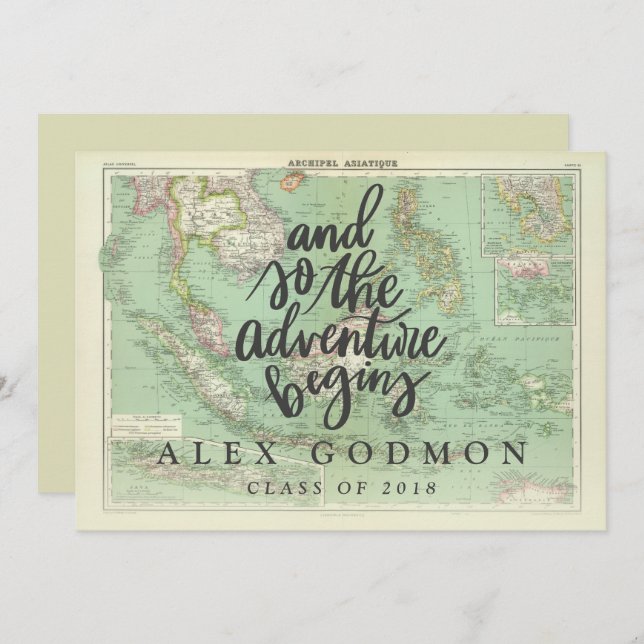 AND SO THE ADVENTURE BEGINS INVITATION (Front/Back)