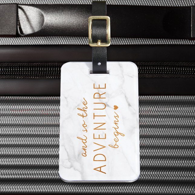 And So The Adventure Begins Marble Luggage Tag (And So The Adventure Begins Marble Luggage Tag)