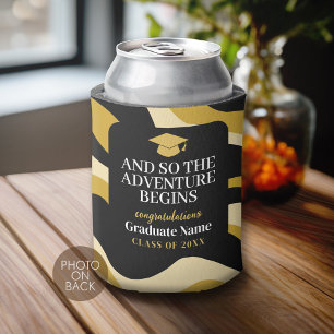 And So The Adventure Begins - Mod Graduation Photo Can Cooler