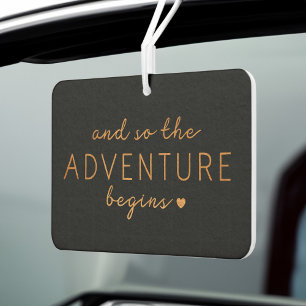 And So The Adventure Begins   Newly Weds Photo Car Air Freshener
