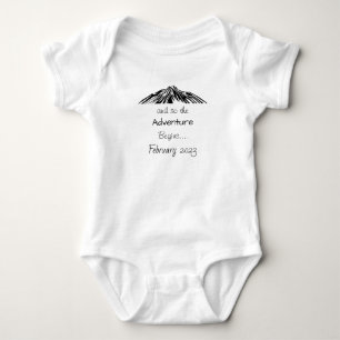 And So the Adventure Begins, personalised baby Bodysuit