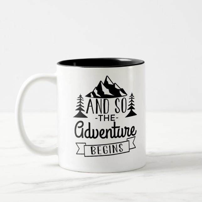 And So The Adventure Begins Two-Tone Coffee Mug (Left)