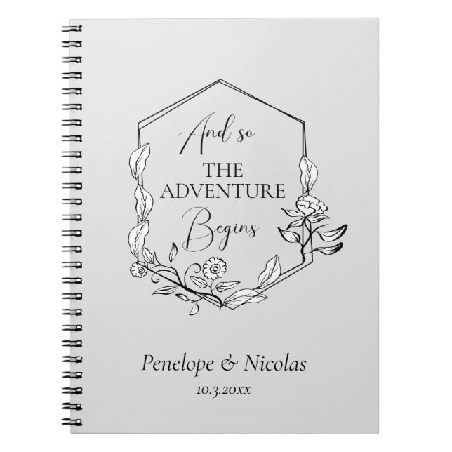 And So The Adventure Begins Wedding Planning Notebook (Front)