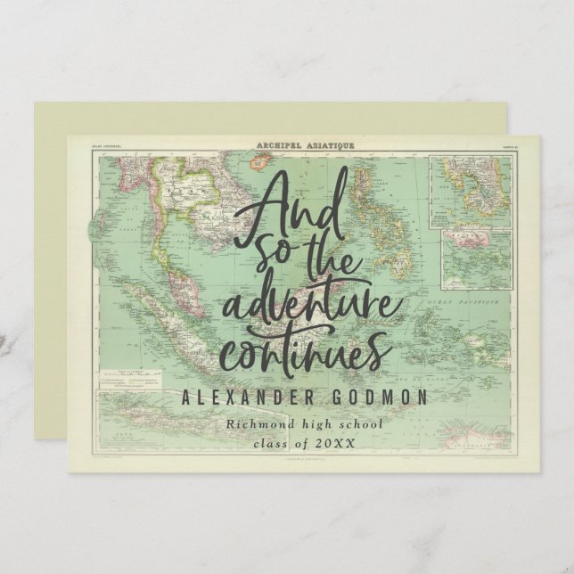 And so the adventure continues invitation (Front/Back)