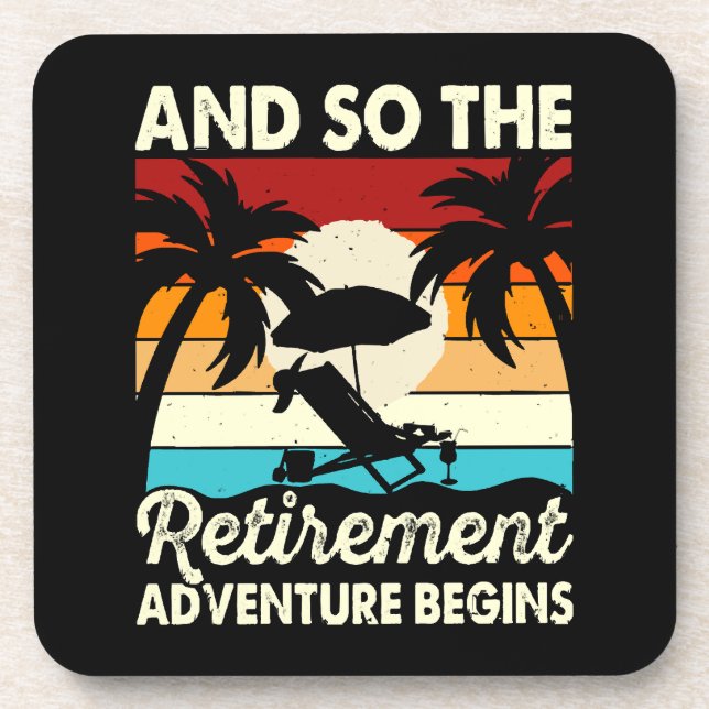 And So The Retirement Adventure Begins Coaster (Front)