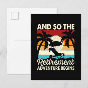 And So The Retirement Adventure Begins Invitation Postcard