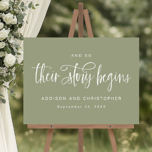 And So Their Story Begins Script Wedding Welcome Acrylic Sign