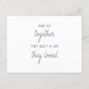 And So Together They Built A Life They Loved Postcard