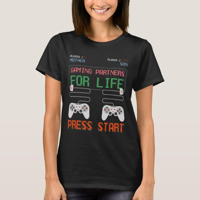And Son Gaming Partners For Life Video Game Gamer  T-Shirt (Front)