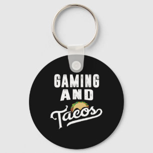 And Tacos Retro Video Game Player Taco Fan Key Ring