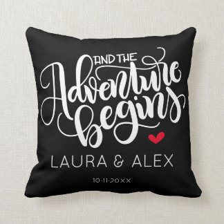 And the adventure begins - Date personalised colou Cushion