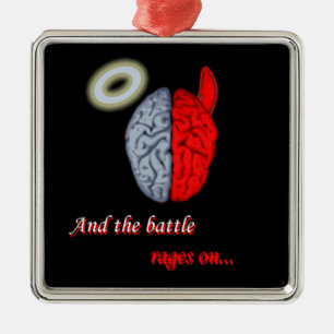 And the Battle Rages On (Good vs Evil) Metal Tree Decoration
