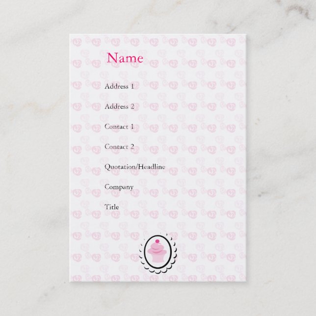 And the Cake was Pink and she was little Business Card (Front)