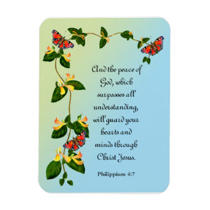 And the peace of God which surpasses Bible verse Magnet