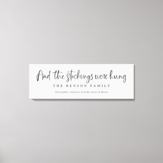 And The Stockings Were Hung Personalised Christmas Canvas Print (Front)