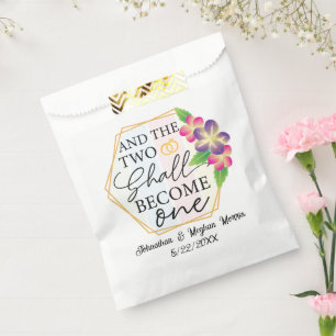 And the two shall become one engagement party favour bags