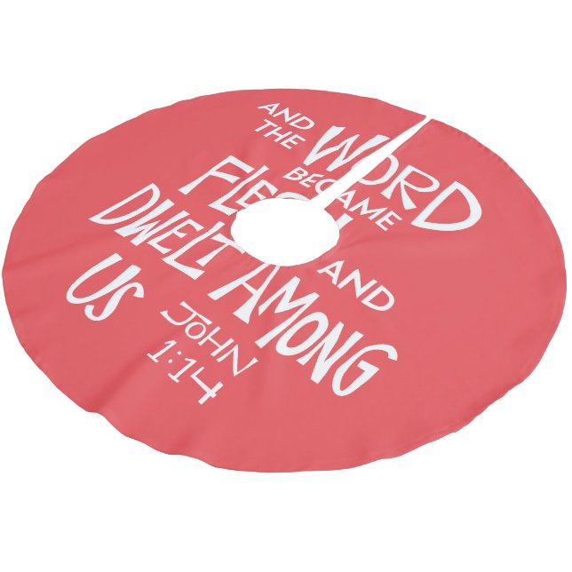 And the Word became Flesh Brushed Polyester Tree Skirt (Angled)