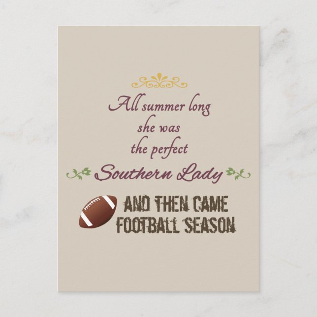 ...And Then Came Football Season Postcard (Front)