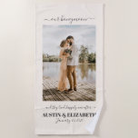 And they lived happily ever after honeymoon gift beach towel<br><div class="desc">This beautifully personalised beach towel is the perfect wedding or honeymoon gift.</div>