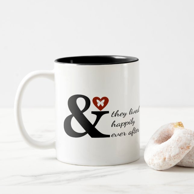 And They Lived Happily Ever After Two-Tone Coffee Mug (With Donut)