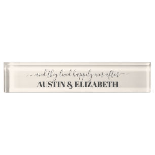 And they lived happily ever after wedding nameplate
