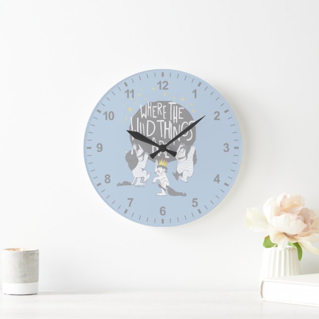 And they Roared Their Terrible Roars! Large Clock (Home)