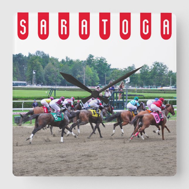 And They're off at Saratoga Square Wall Clock (Front)