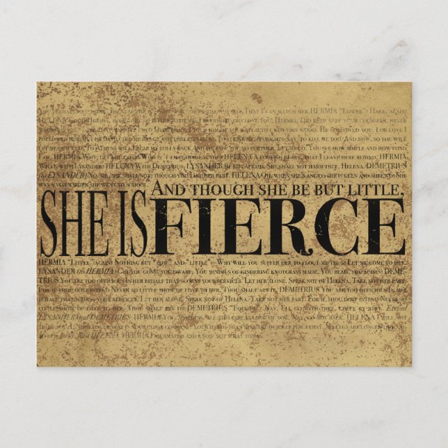 And though she be but little, she is fierce. postcard (Front)