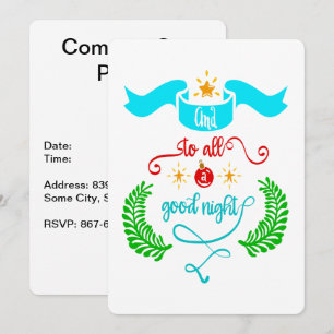 And To All A Good Night Christmas Typography Invitation