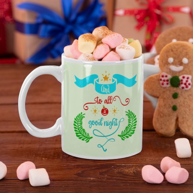 And To All A Good Night Christmas Typography Large Coffee Mug (And To All A Good Night Christmas Typography Giant Coffee Mug)