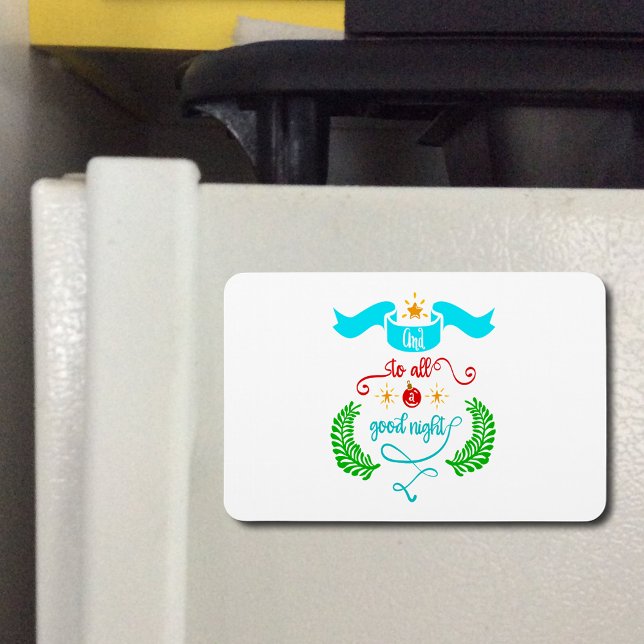 And To All A Good Night Christmas, Typography, ZSG Magnet (And To All A Good Night Christmas Quote Flexible Magnet)