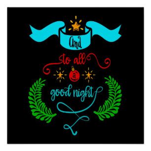 And To All A Good Night Christmas, Typography, ZSG Poster