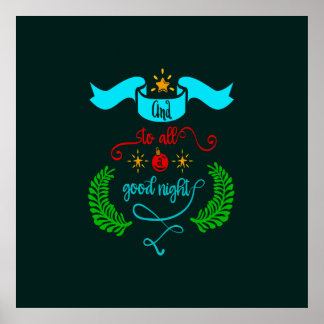 And To All A Good Night Christmas, Typography, ZSG Poster