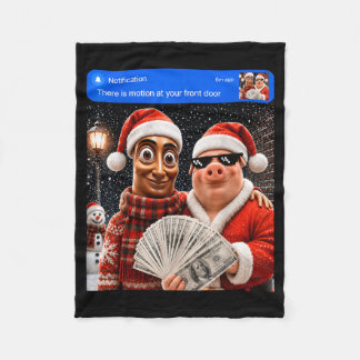 And Tung Tung Sahur Front Door Motion Chirstmas Fleece Blanket