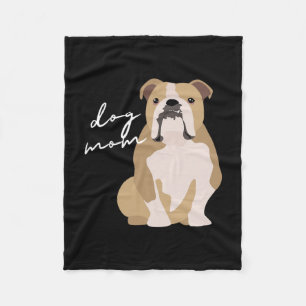 And White English Bulldog Dog Mum Woman  Fleece Blanket