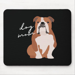 And White English Bulldog Dog Mum Woman Mouse Mat