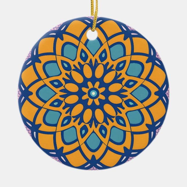 andalous floral mosaic ceramic tree decoration (Front)
