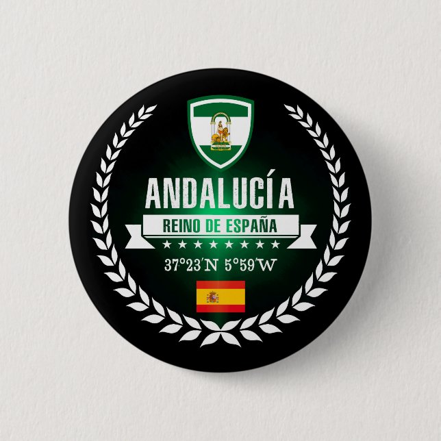 Andalucía 6 Cm Round Badge (Front)